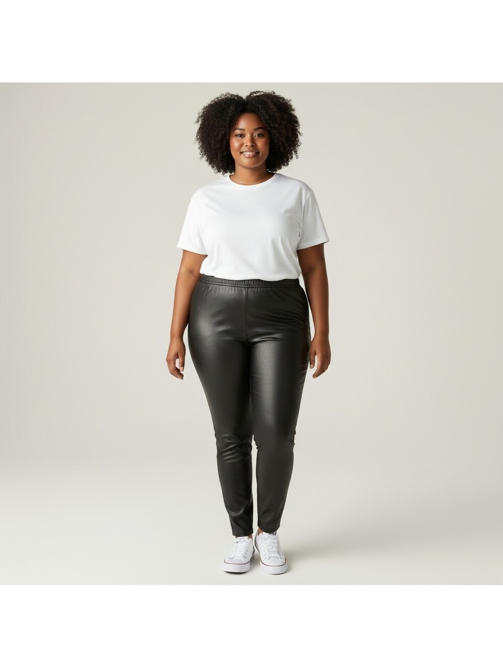 New SO Leggings Women XL Black High Rise Leather Pull On Ankle Casual Stretch